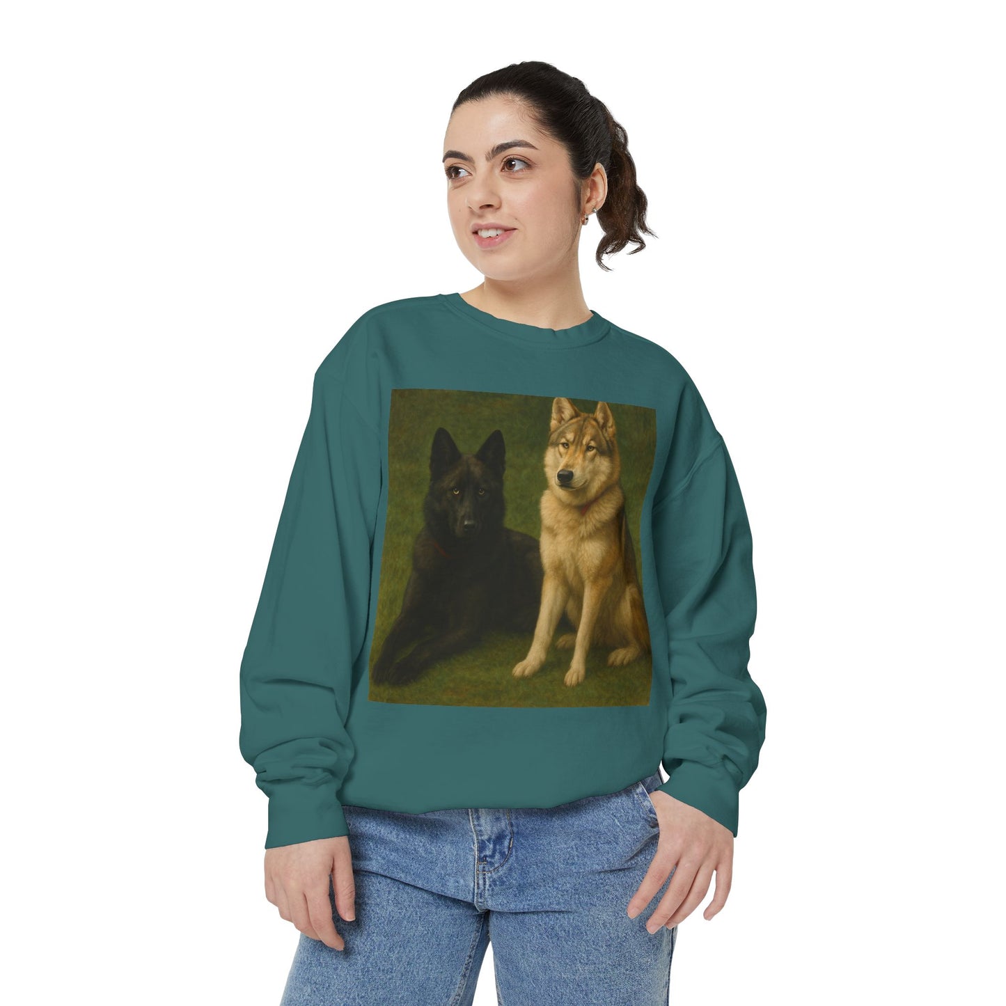 Odin & Thor Hybrid Legends Sweatshirt – Realistic Black & Tan Hybrids Graphic Crewneck