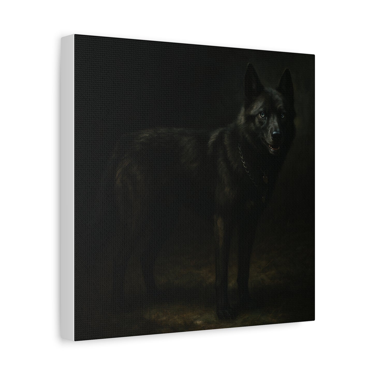 Odin – The Dark Majesty” Premium Poster Print, Black German Shepherd Canvas Wall Art — Dark Moody Animal Portrait