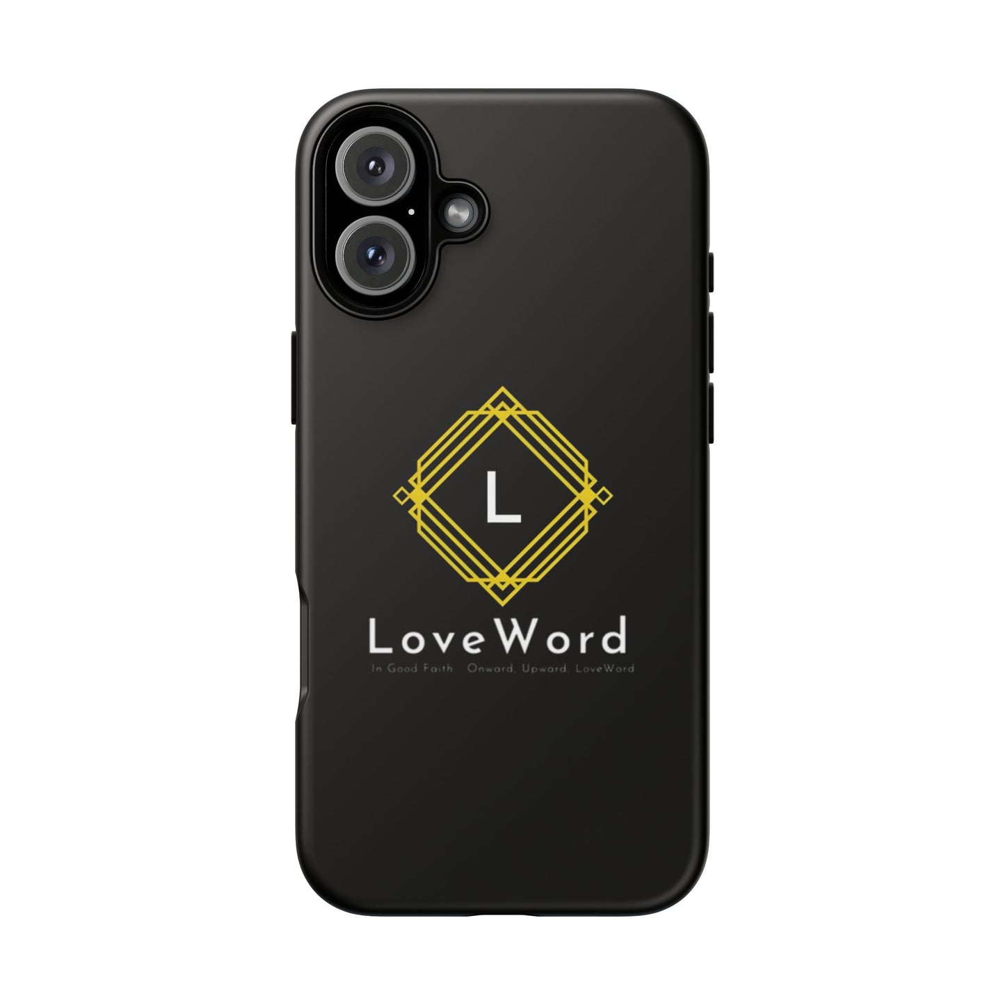 LoveWord Monogram Tough Phone Case — Black Protective iPhone Cover