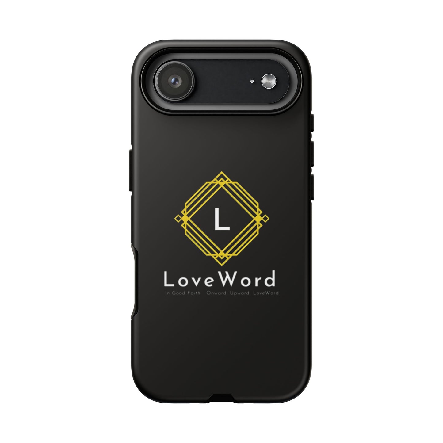 LoveWord Monogram Tough Phone Case — Black Protective iPhone Cover