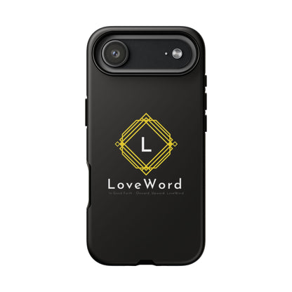 LoveWord Monogram Tough Phone Case — Black Protective iPhone Cover