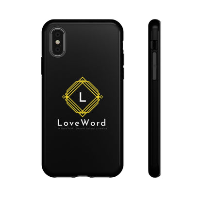 LoveWord Monogram Tough Phone Case — Black Protective iPhone Cover
