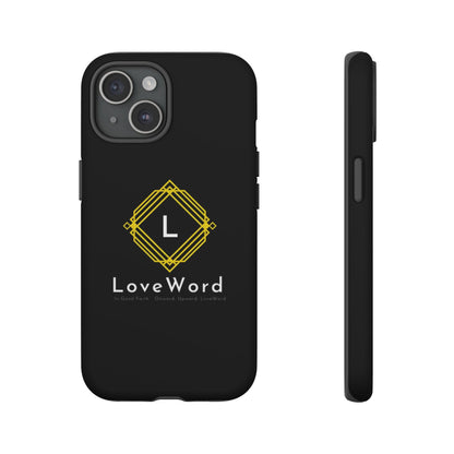 LoveWord Monogram Tough Phone Case — Black Protective iPhone Cover