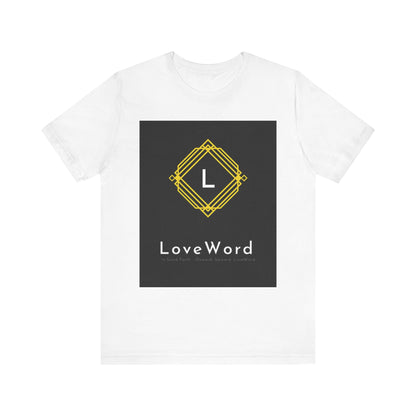 LoveWord Monogram Tee — Geometric Gold Emblem T‑Shirt
