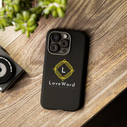 LoveWord Monogram Tough Phone Case — Black Protective iPhone Cover