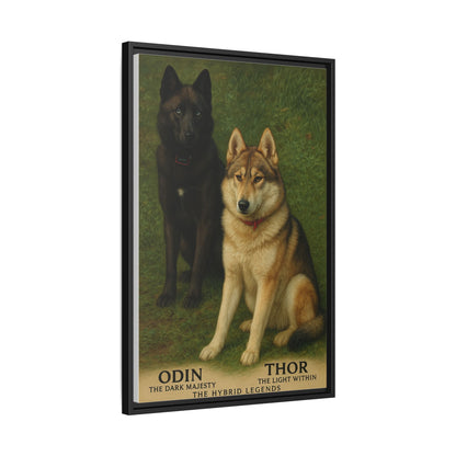 Odin & Thor Hybrid Legends Framed Matte Canvas Art