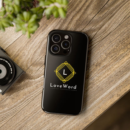 LoveWord Monogram Tough Phone Case — Black Protective iPhone Cover