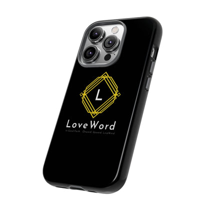 LoveWord Monogram Tough Phone Case — Black Protective iPhone Cover