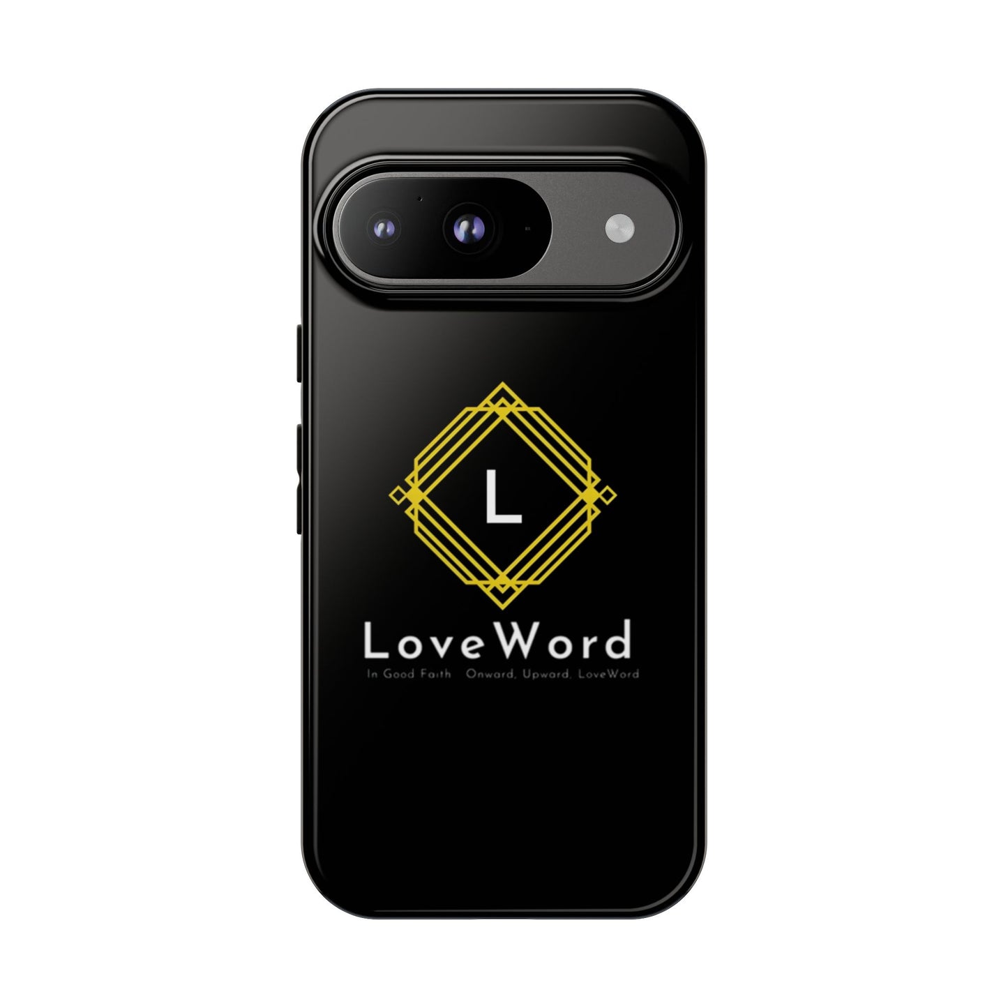 LoveWord Monogram Tough Phone Case — Black Protective iPhone Cover