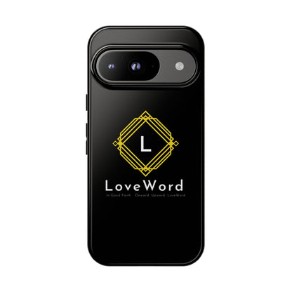 LoveWord Monogram Tough Phone Case — Black Protective iPhone Cover