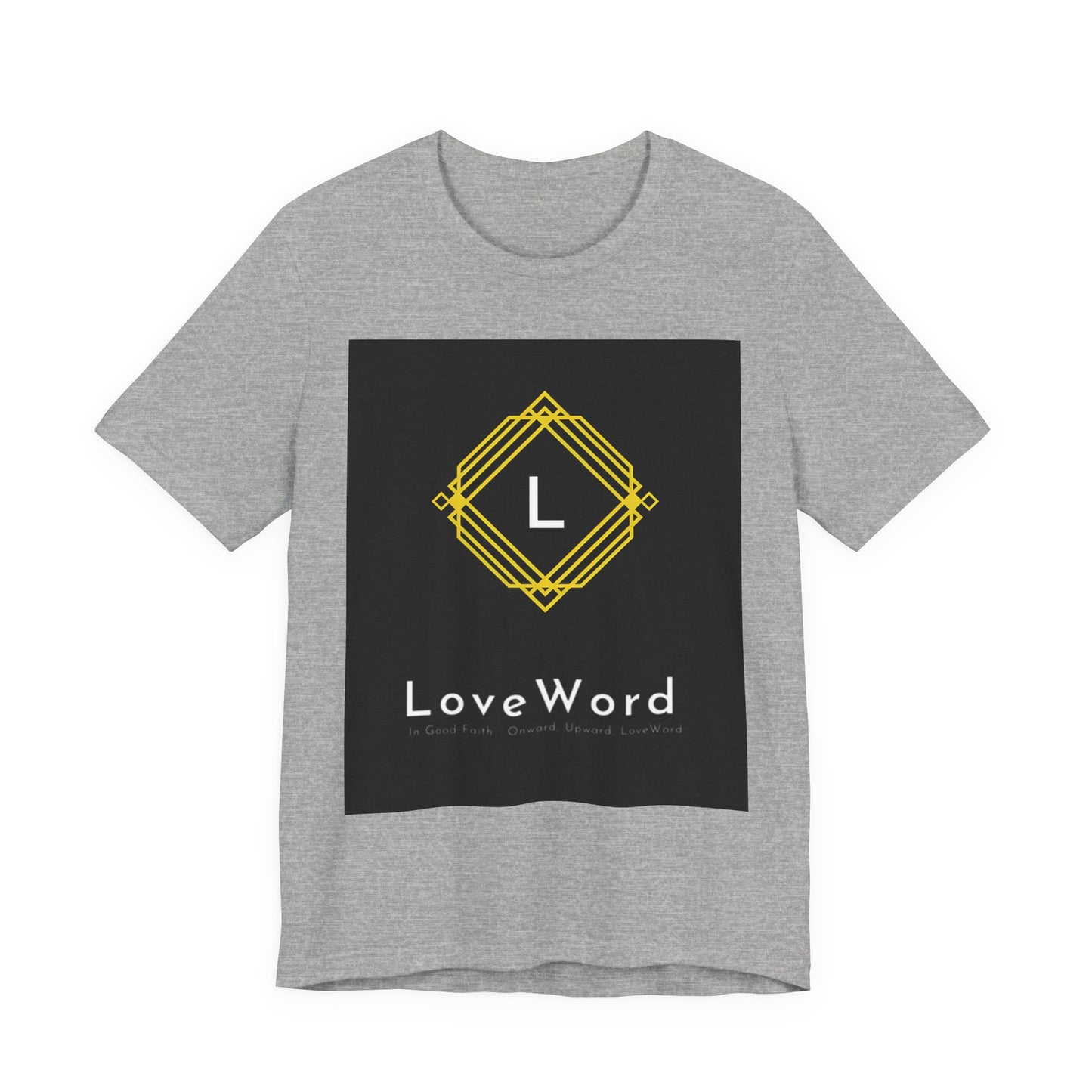 LoveWord Monogram Tee — Geometric Gold Emblem T‑Shirt
