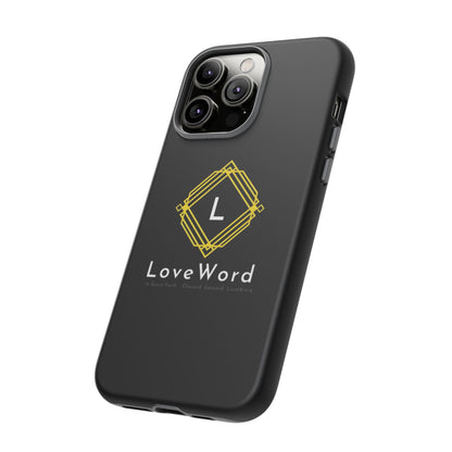 LoveWord Monogram Tough Phone Case — Black Protective iPhone Cover
