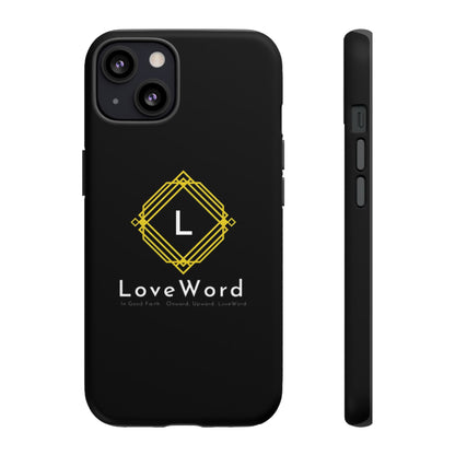 LoveWord Monogram Tough Phone Case — Black Protective iPhone Cover