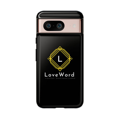LoveWord Monogram Tough Phone Case — Black Protective iPhone Cover