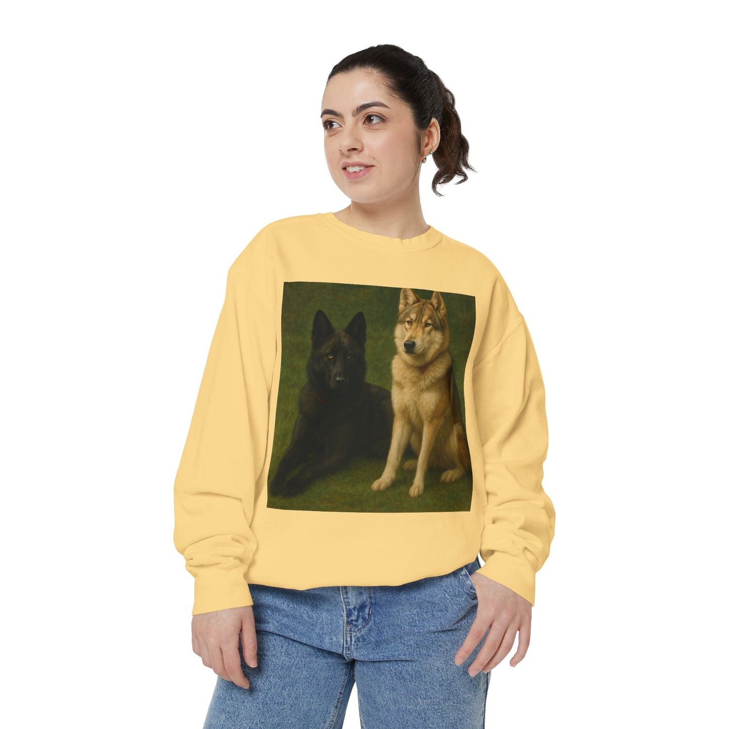Odin & Thor Hybrid Legends Sweatshirt – Realistic Black & Tan Hybrids Graphic Crewneck