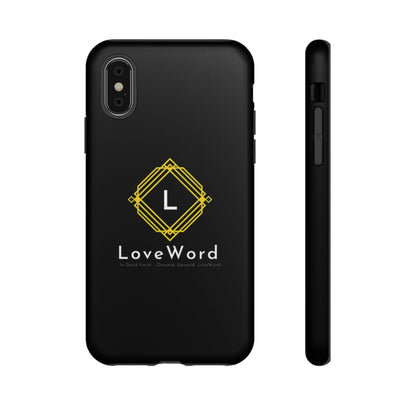 LoveWord Monogram Tough Phone Case — Black Protective iPhone Cover