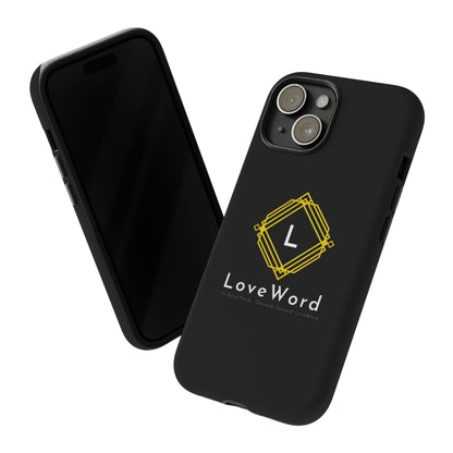 LoveWord Monogram Tough Phone Case — Black Protective iPhone Cover