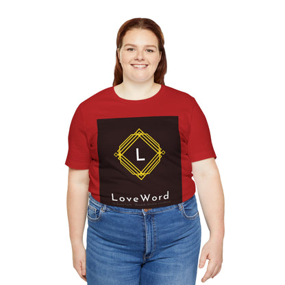 LoveWord Monogram Tee — Geometric Gold Emblem T‑Shirt