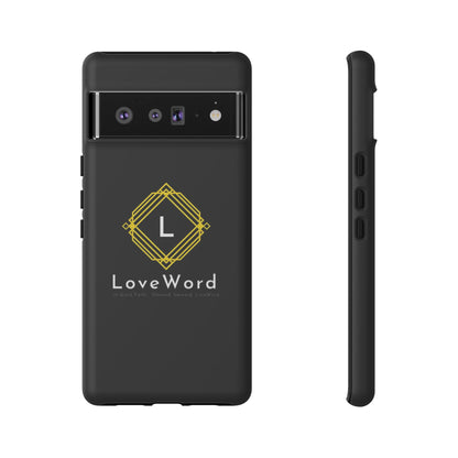 LoveWord Monogram Tough Phone Case — Black Protective iPhone Cover