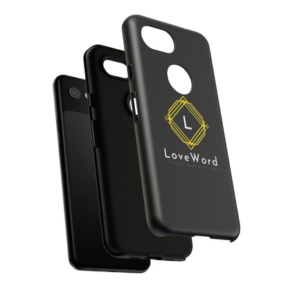 LoveWord Monogram Tough Phone Case — Black Protective iPhone Cover
