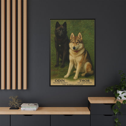 Odin & Thor Hybrid Legends Framed Matte Canvas Art