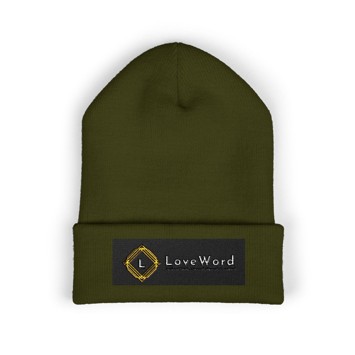 Embroidered 'LoveWord' Logo Cuffed Beanie