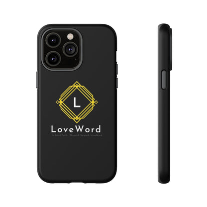 LoveWord Monogram Tough Phone Case — Black Protective iPhone Cover