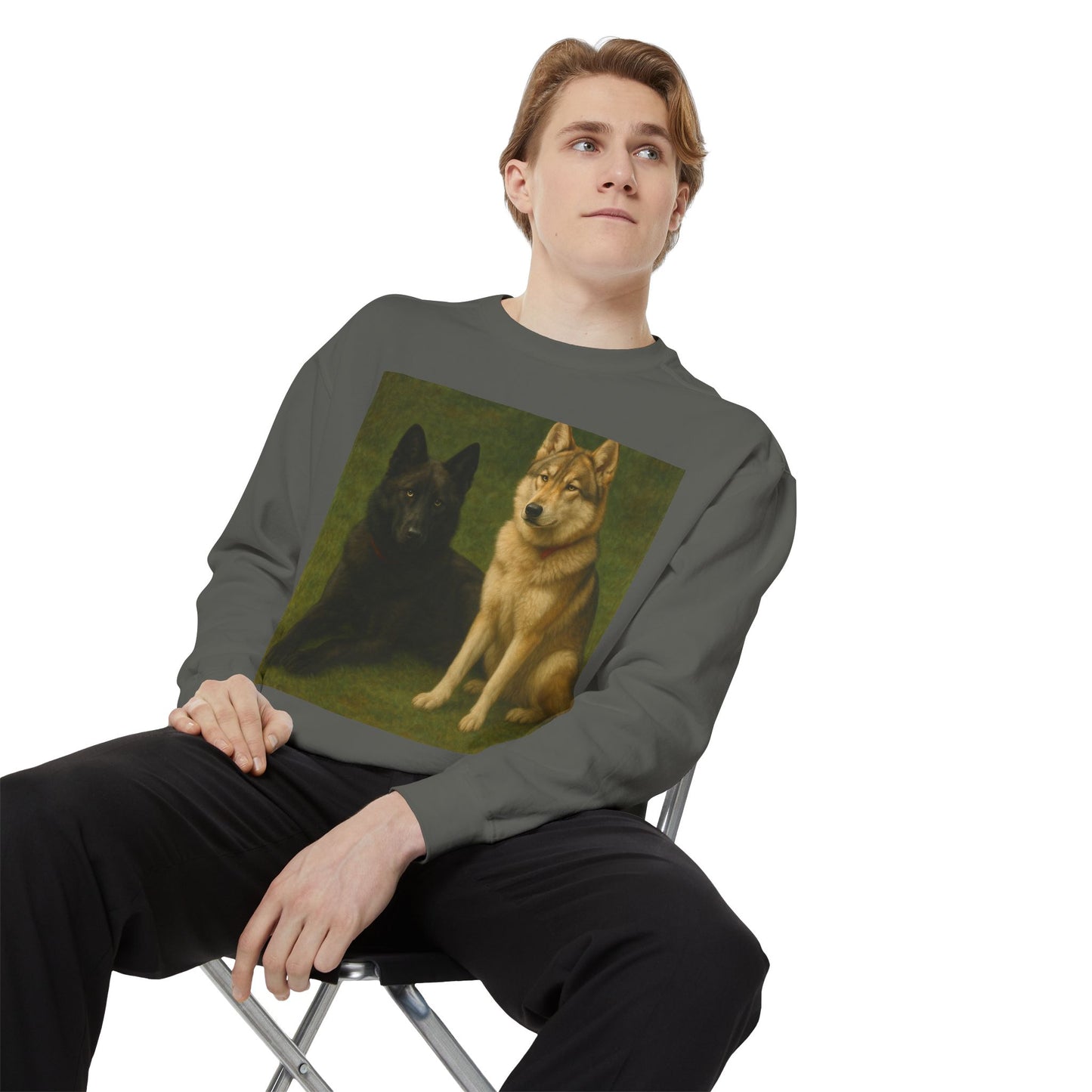 Odin & Thor Hybrid Legends Sweatshirt – Realistic Black & Tan Hybrids Graphic Crewneck