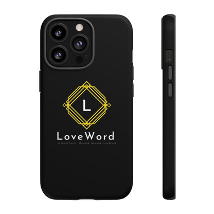 LoveWord Monogram Tough Phone Case — Black Protective iPhone Cover