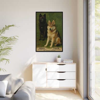 Odin & Thor Hybrid Legends Framed Matte Canvas Art