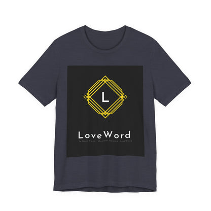 LoveWord Monogram Tee — Geometric Gold Emblem T‑Shirt