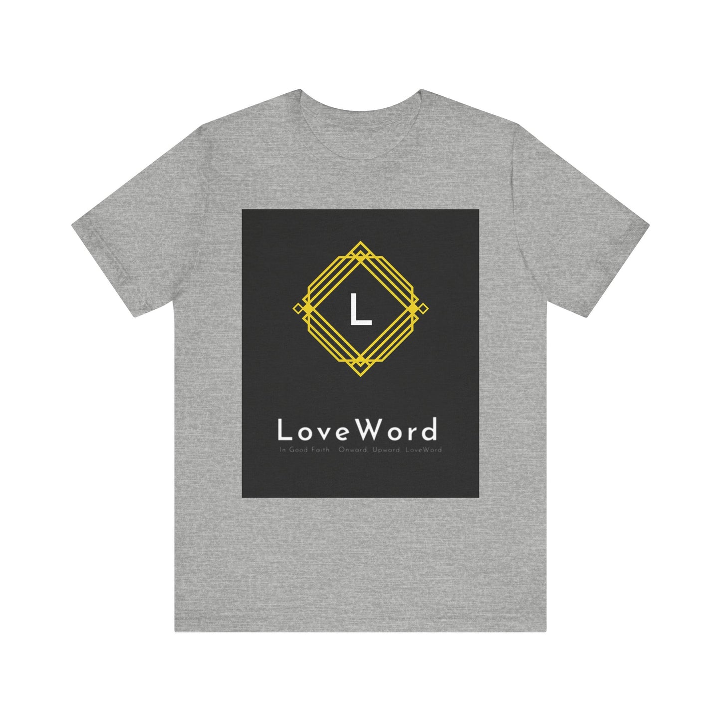 LoveWord Monogram Tee — Geometric Gold Emblem T‑Shirt