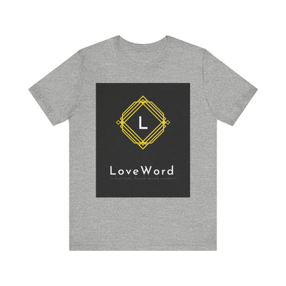 LoveWord Monogram Tee — Geometric Gold Emblem T‑Shirt