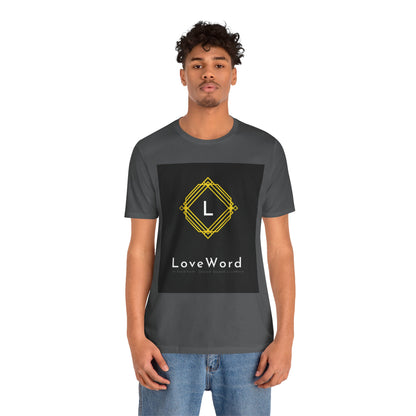 LoveWord Monogram Tee — Geometric Gold Emblem T‑Shirt