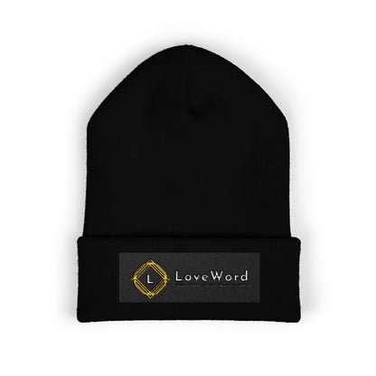 Embroidered 'LoveWord' Logo Cuffed Beanie