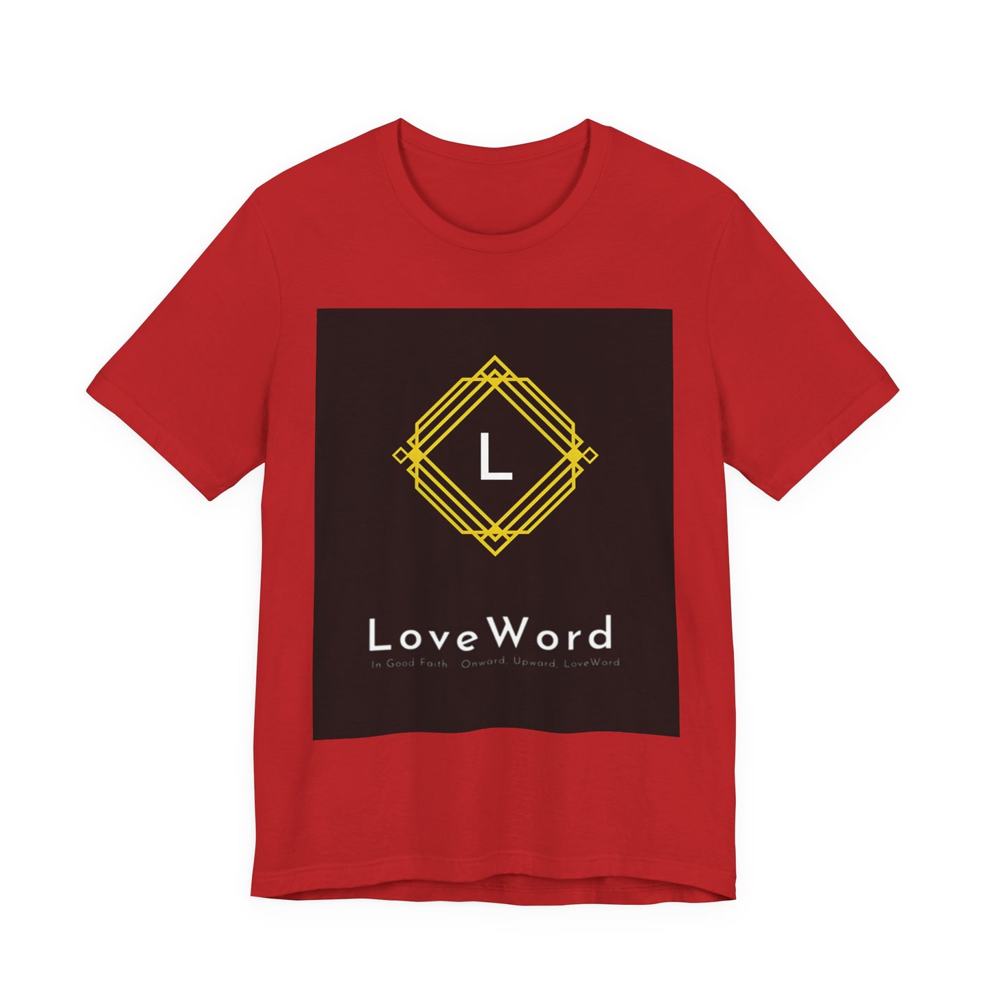 LoveWord Monogram Tee — Geometric Gold Emblem T‑Shirt