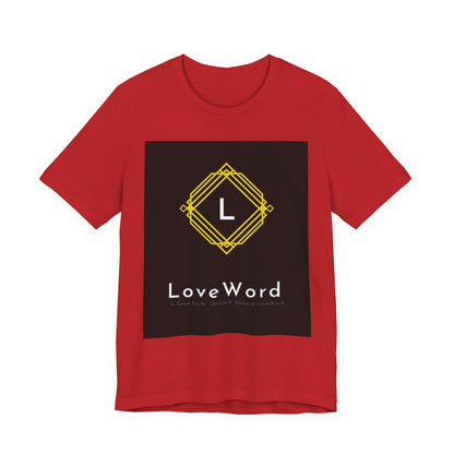 LoveWord Monogram Tee — Geometric Gold Emblem T‑Shirt