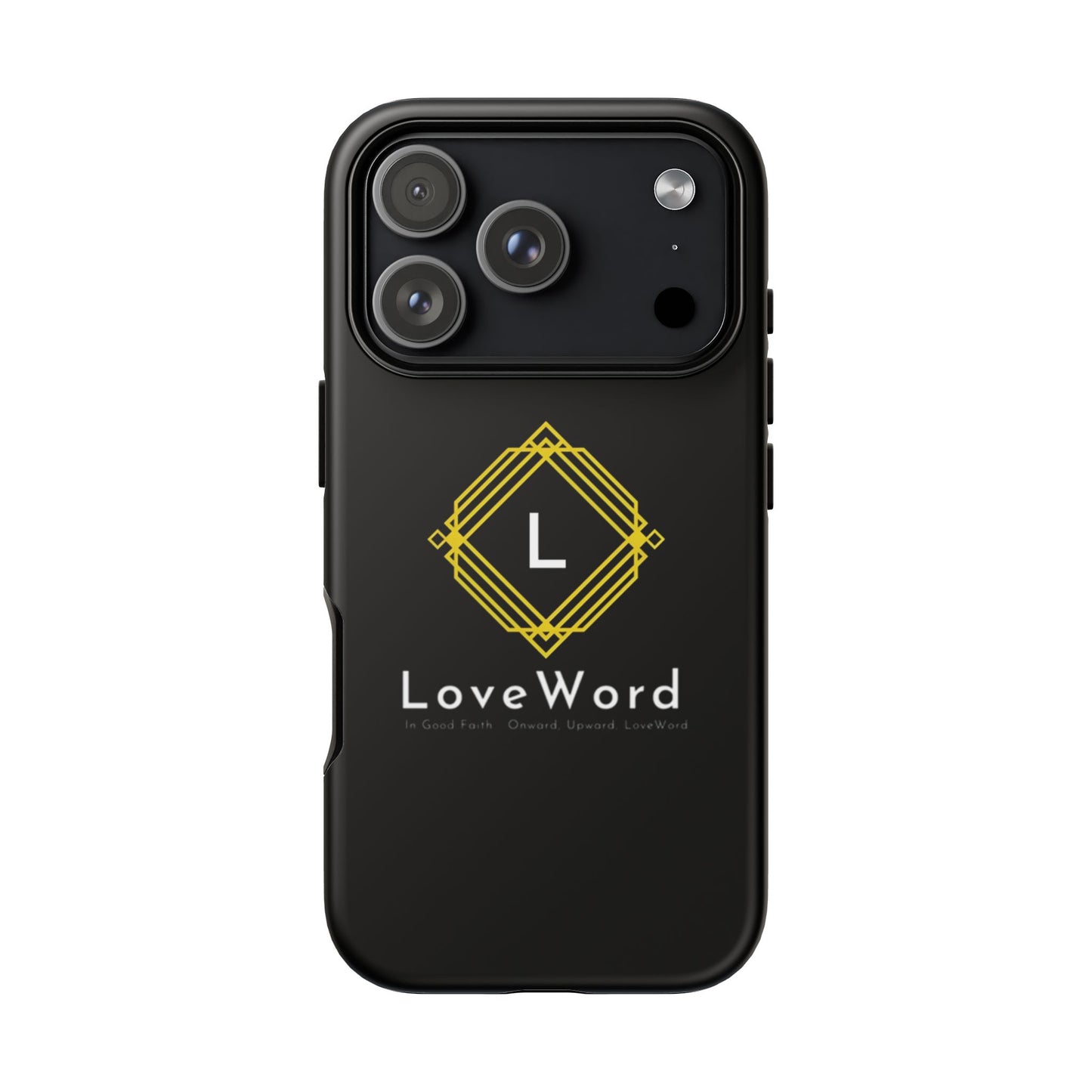 LoveWord Monogram Tough Phone Case — Black Protective iPhone Cover