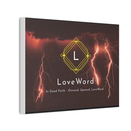 LoveWord Lightning Canvas Wall Art — Inspirational Faith Quote Stretched Canvas