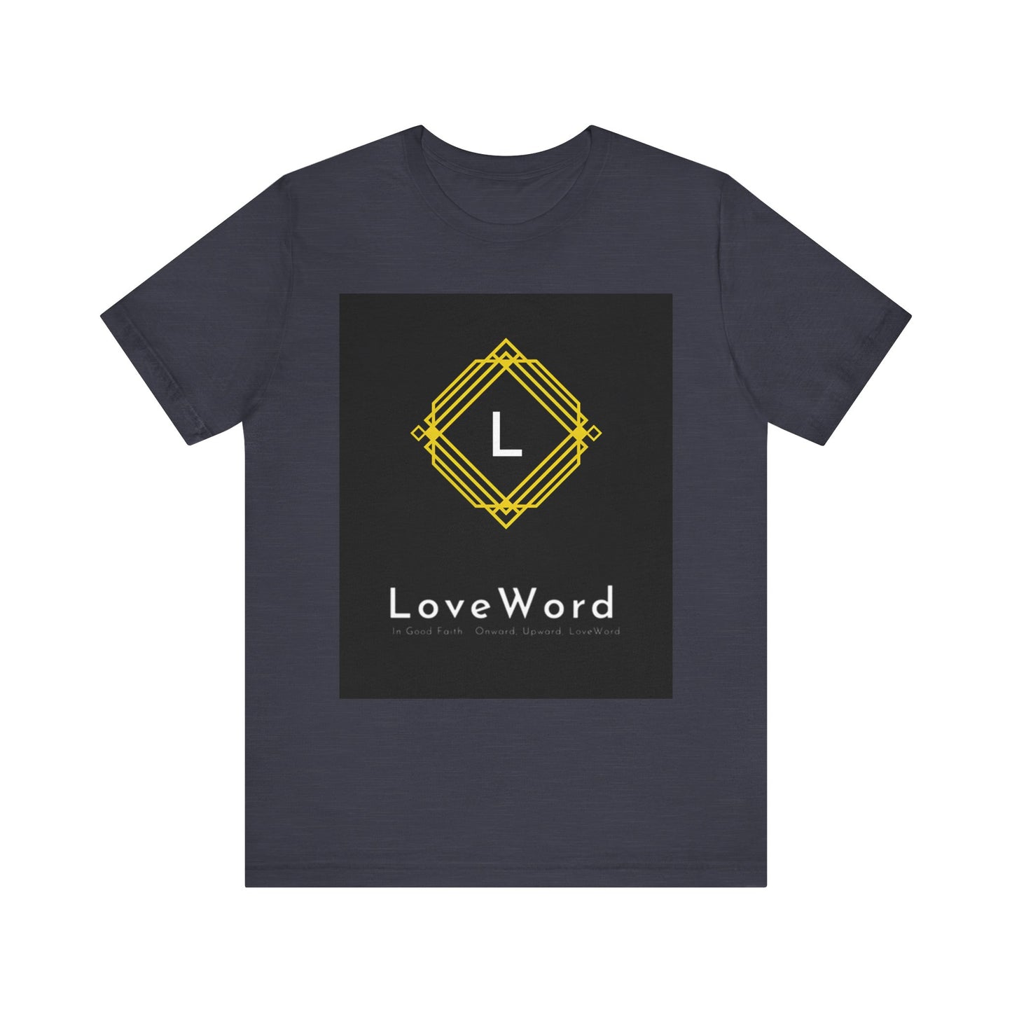 LoveWord Monogram Tee — Geometric Gold Emblem T‑Shirt