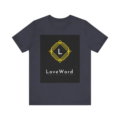 LoveWord Monogram Tee — Geometric Gold Emblem T‑Shirt