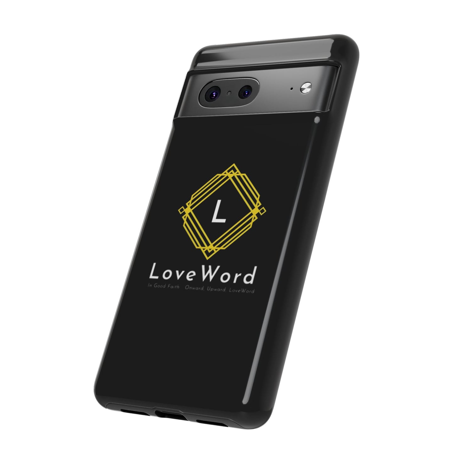LoveWord Monogram Tough Phone Case — Black Protective iPhone Cover