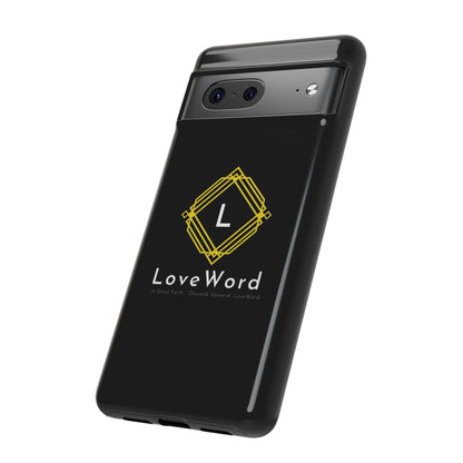 LoveWord Monogram Tough Phone Case — Black Protective iPhone Cover