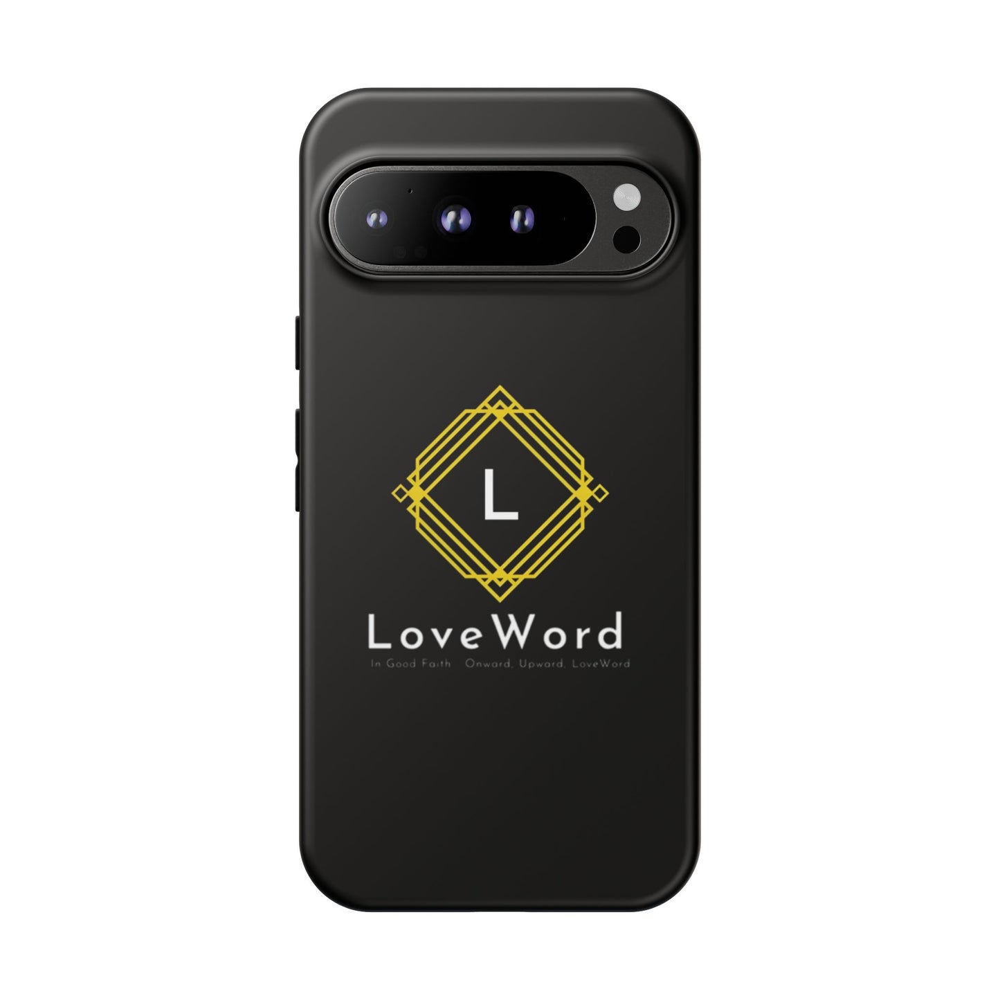 LoveWord Monogram Tough Phone Case — Black Protective iPhone Cover