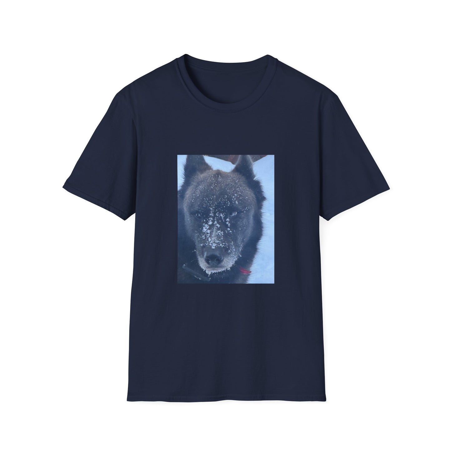 Wolf Face T‑Shirt  Frosty Snow Dog Portrait Tee
