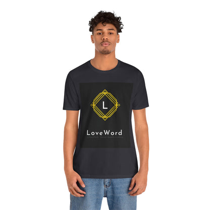 LoveWord Monogram Tee — Geometric Gold Emblem T‑Shirt