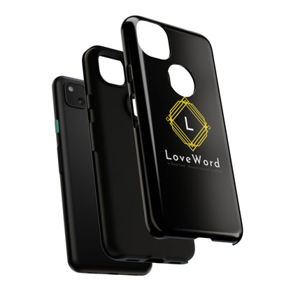 LoveWord Monogram Tough Phone Case — Black Protective iPhone Cover