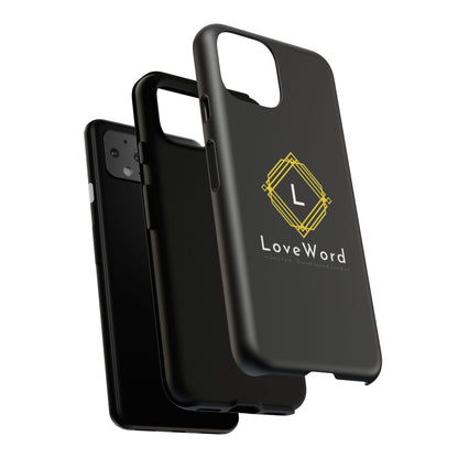 LoveWord Monogram Tough Phone Case — Black Protective iPhone Cover