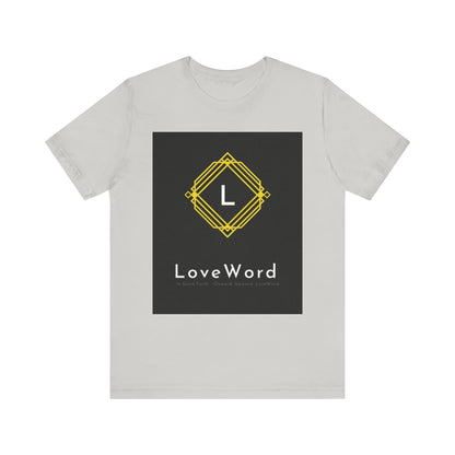 LoveWord Monogram Tee — Geometric Gold Emblem T‑Shirt
